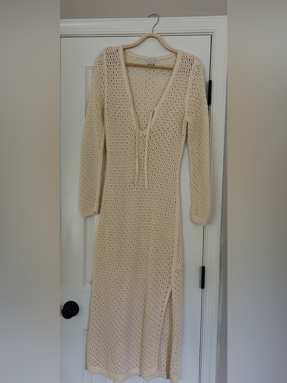 a new day Cream Crochet Maxi Swim Coverup